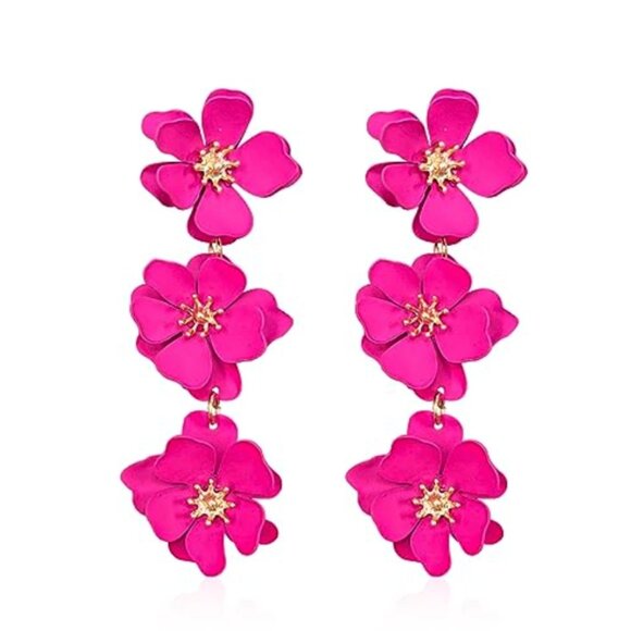 Boho Flower Dangle Earring - Picture 4 of 16